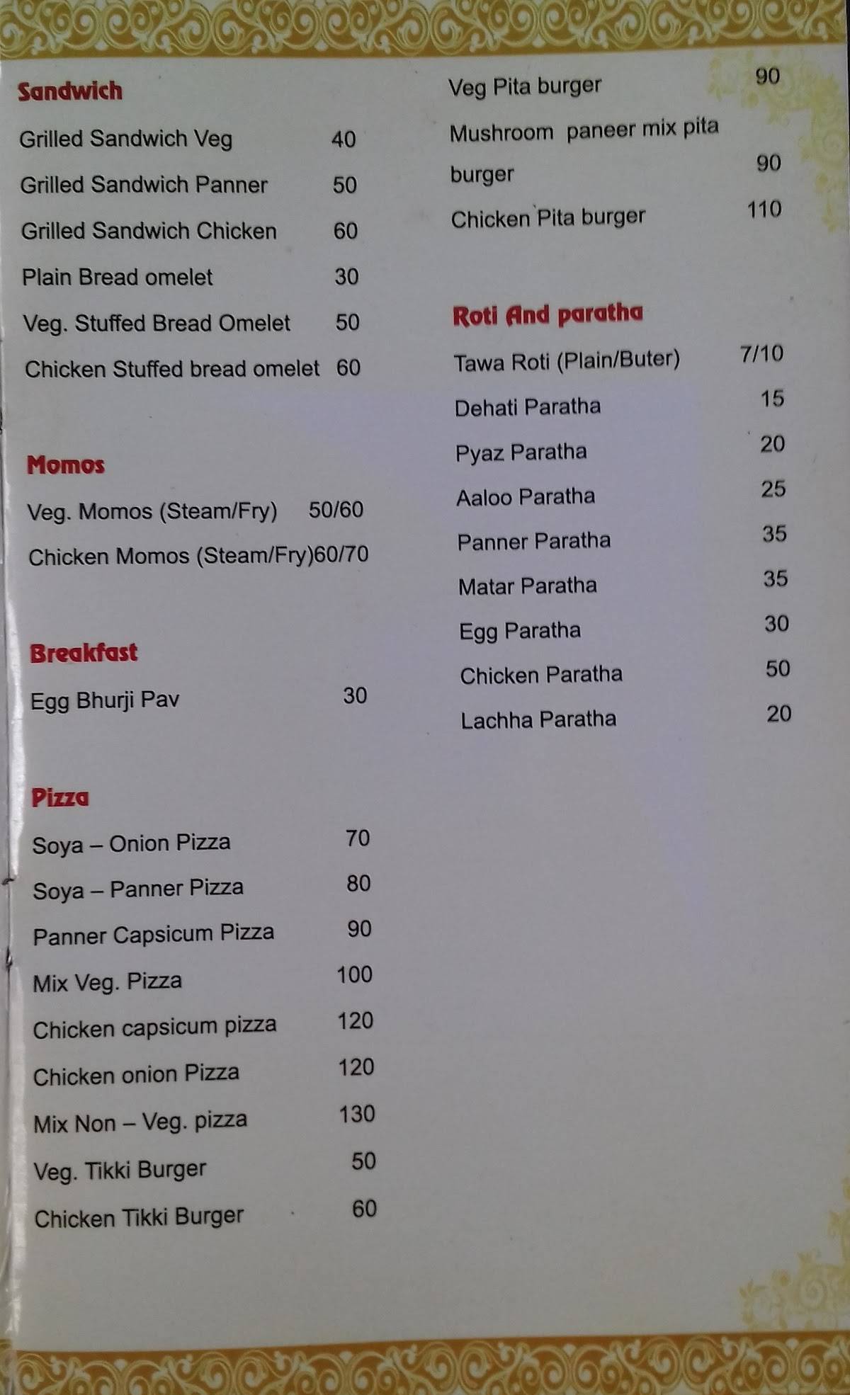 Foodiesss menu