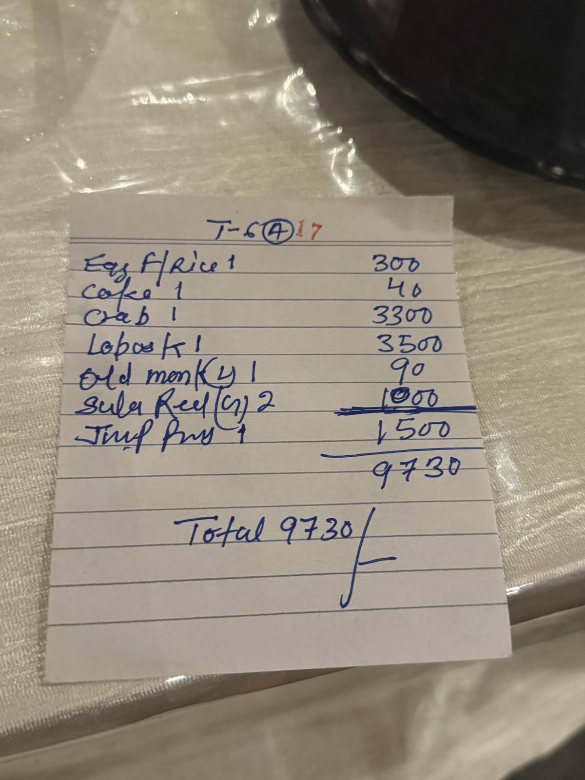 Pearl's Beach Cafe menu