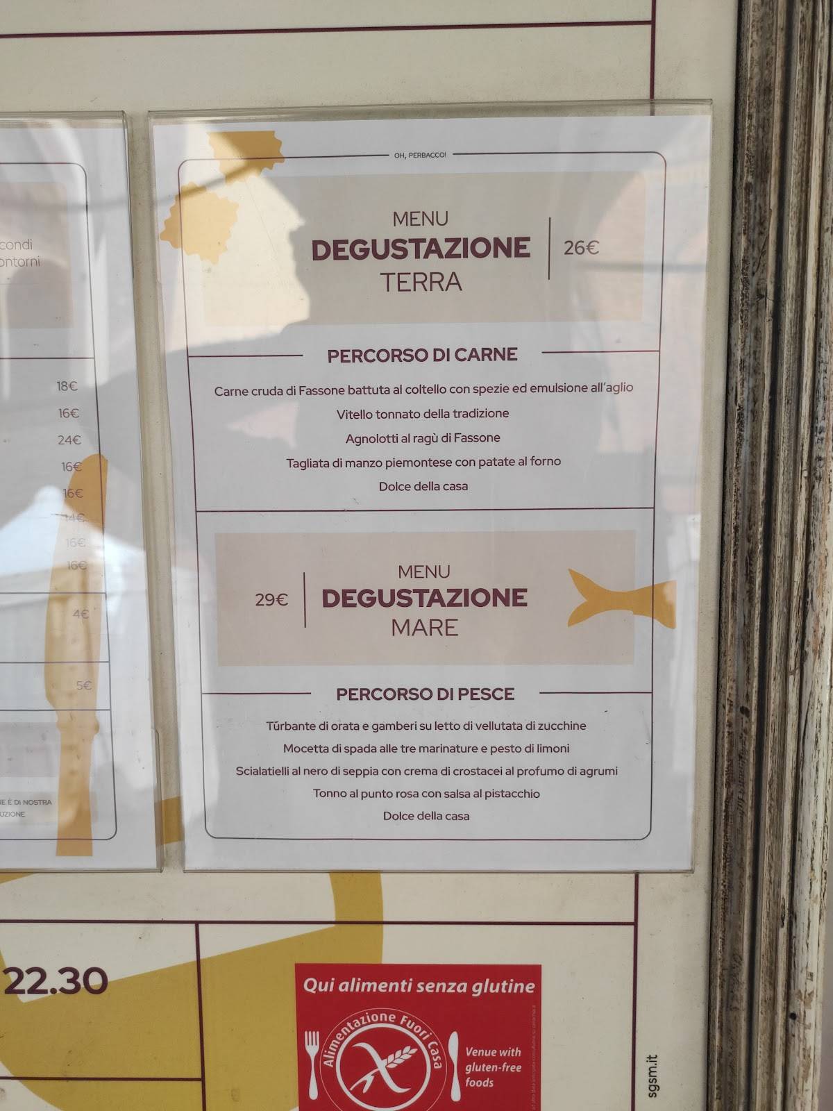 Menu di Perbacco 