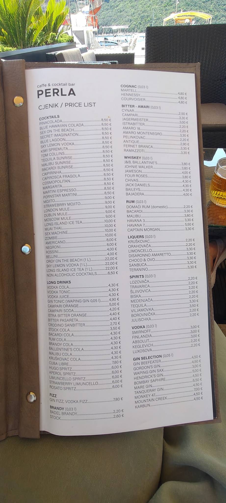 Menu di "Perla" Caffe bar - Lounge Bar 