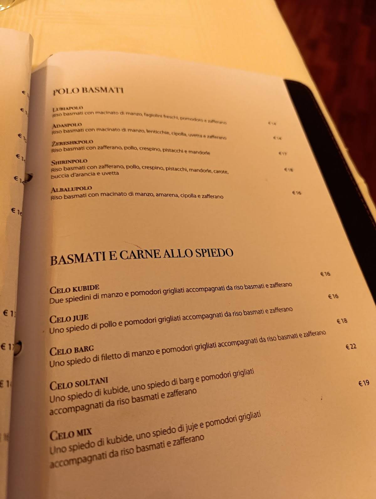 Menu di Persepolis 