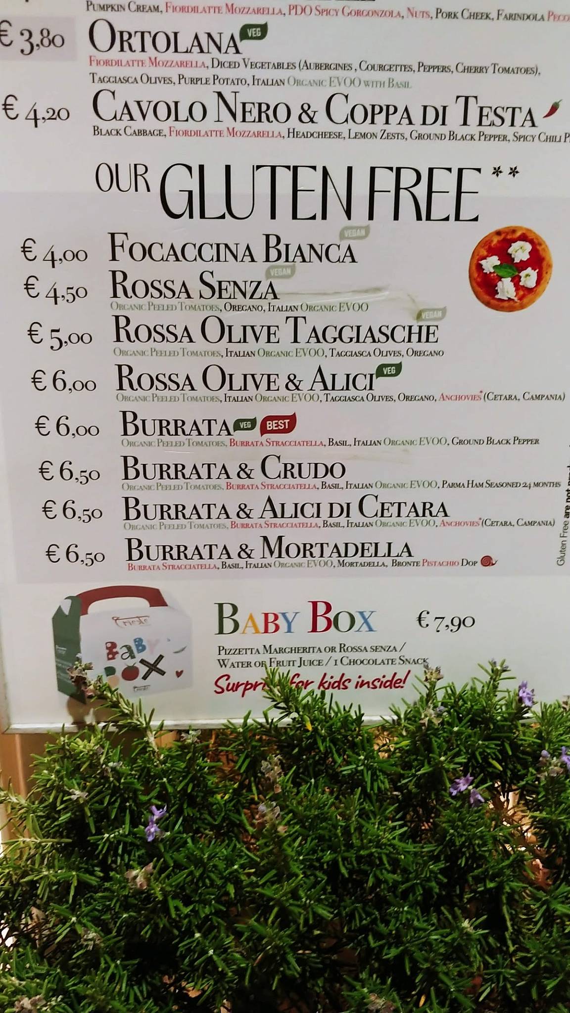 Menu di Trieste Pizza Mare 