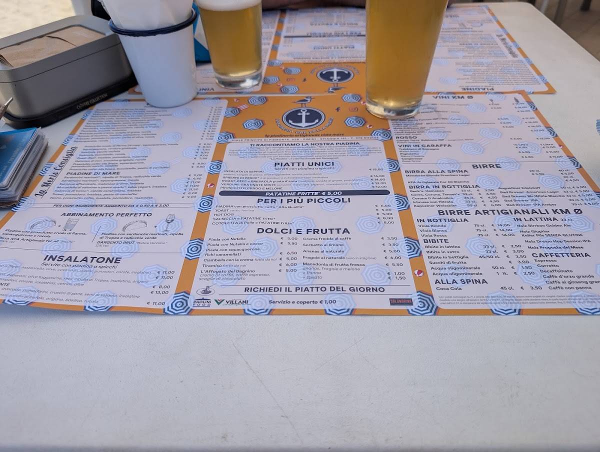 Menu di Piadineria Bar dalla Meris 