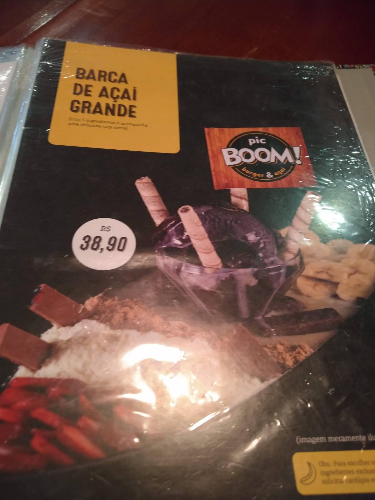Pic Boom Burger & Açaí cardápio