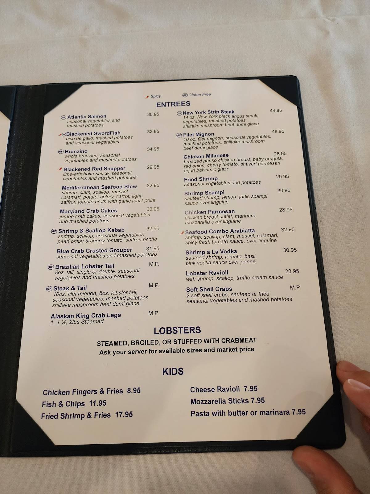 Menu at Restaurant & Marina, Piermont