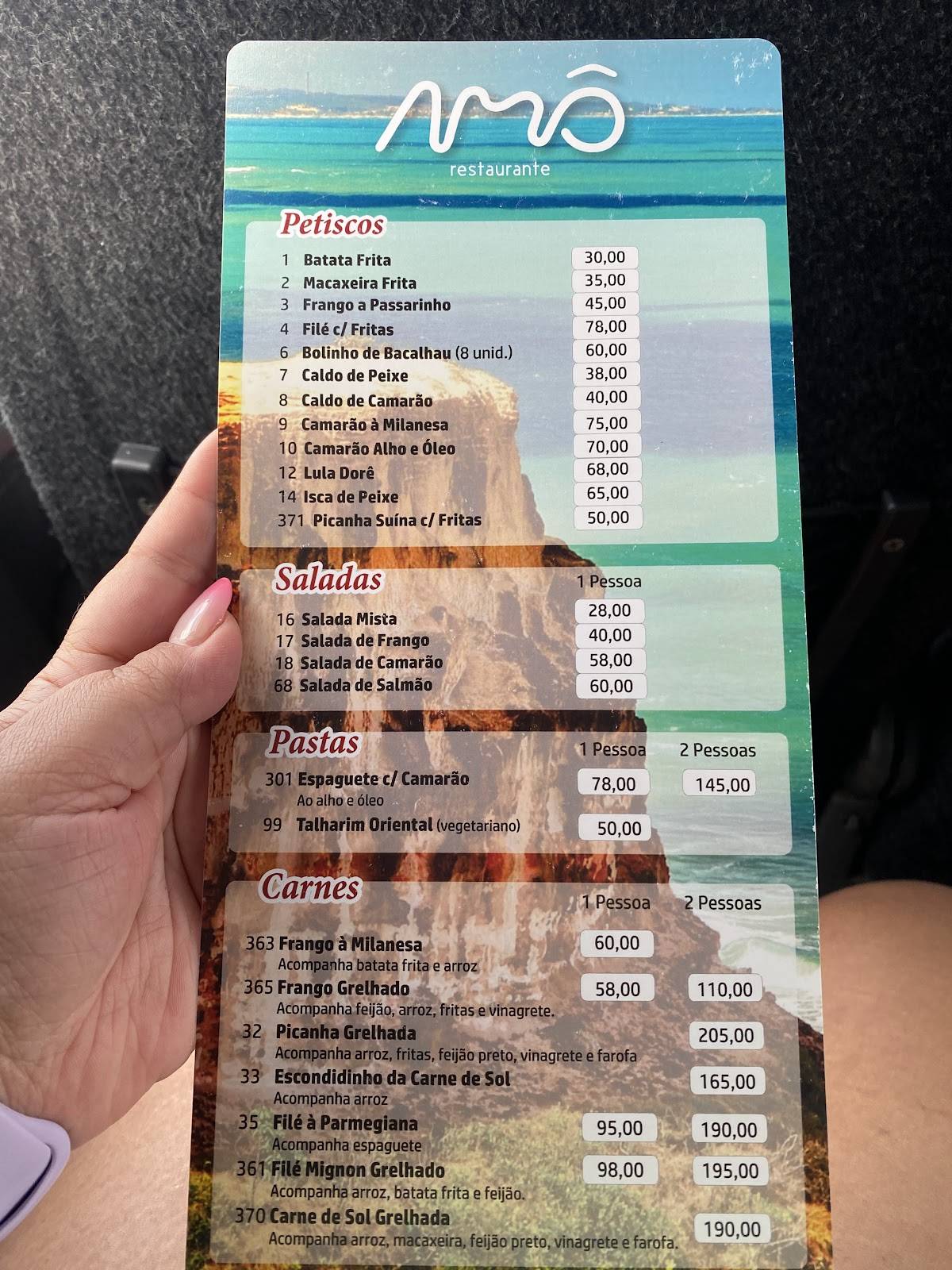 Amô Restaurante e Tapiocaria cardápio