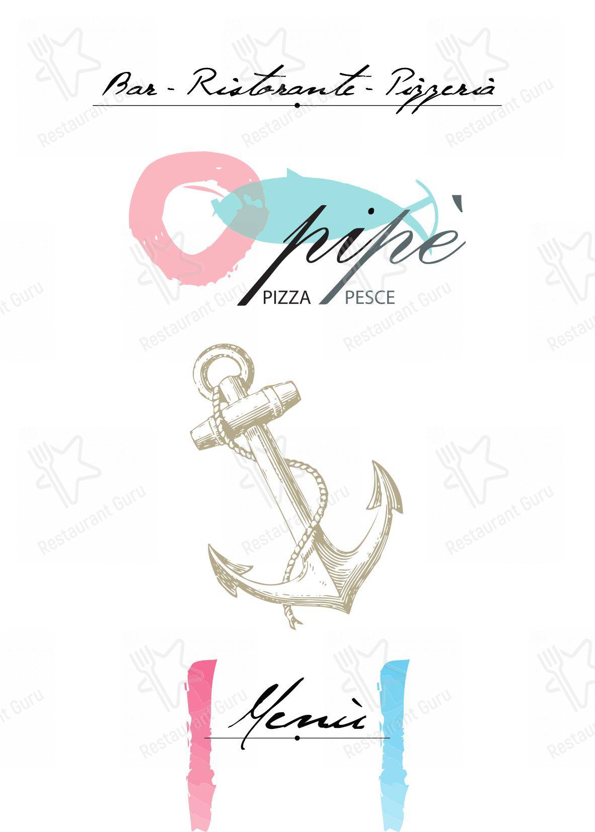 Menu per PiPè in Pescara