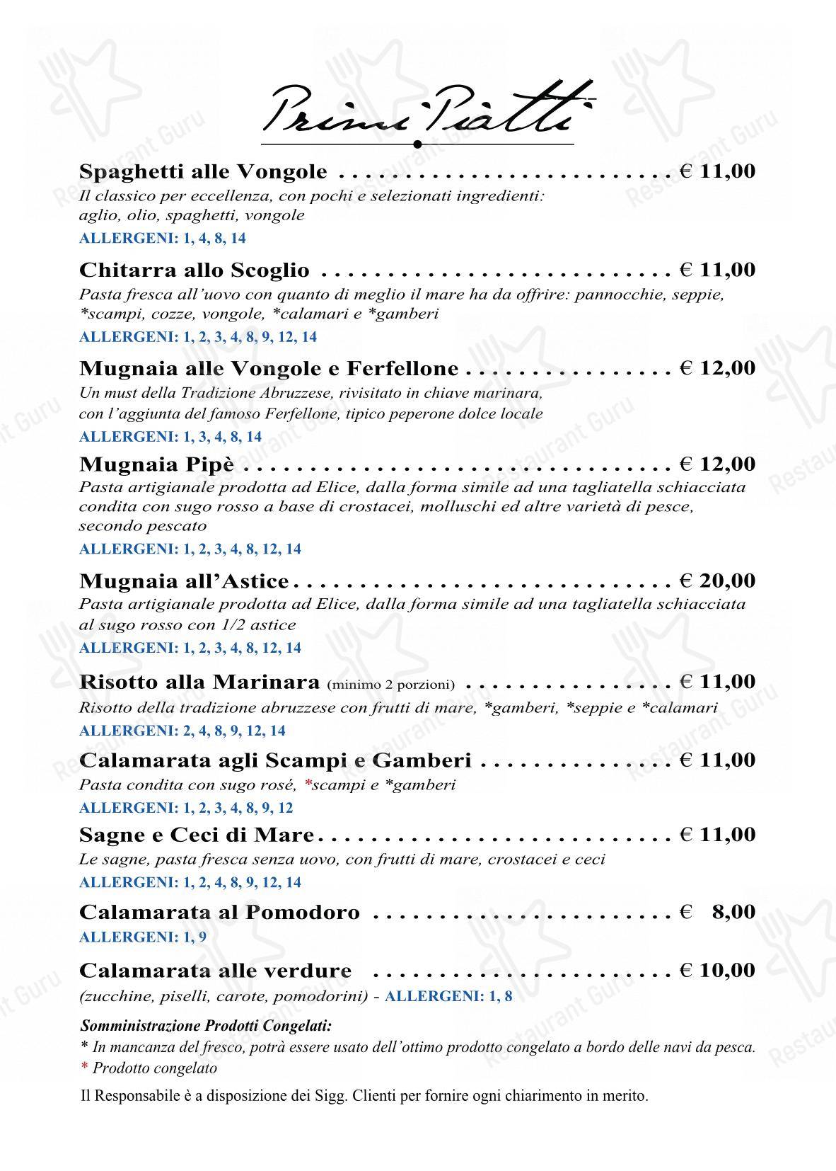Menu per PiPè ristorante