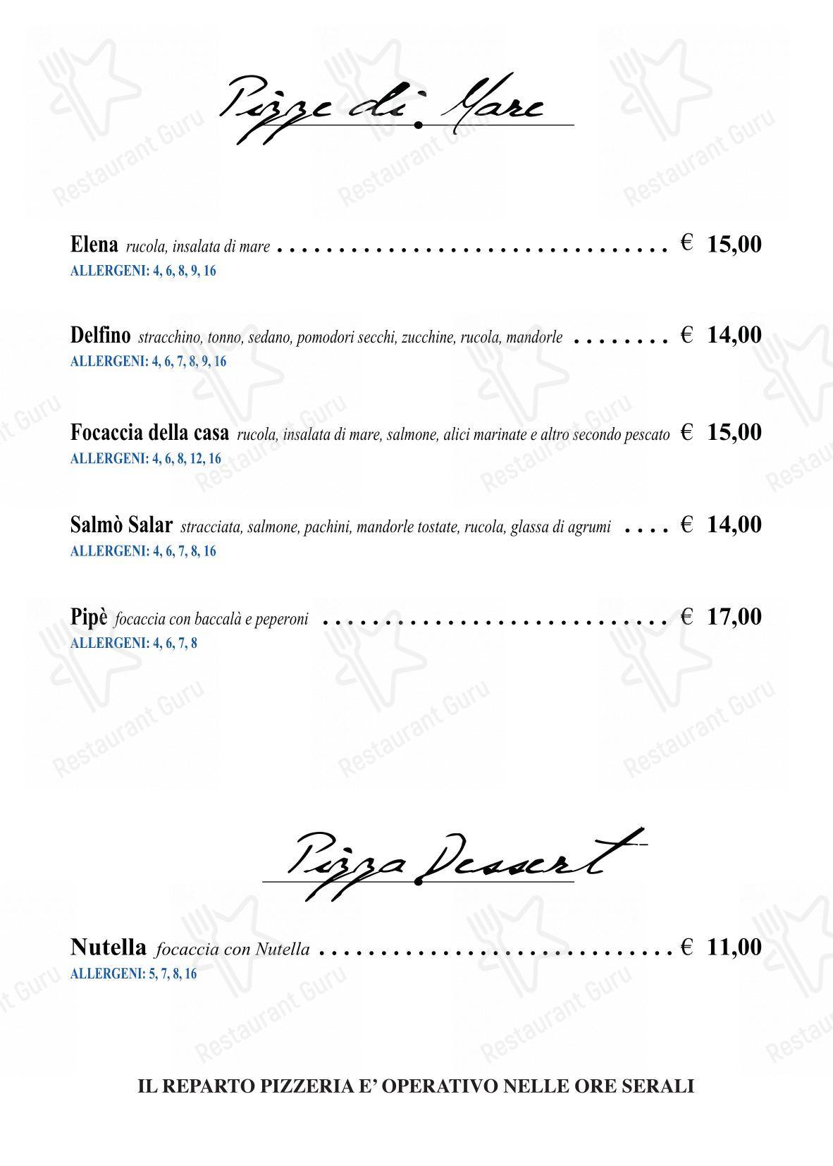 Menu di PiPè - Menu bar