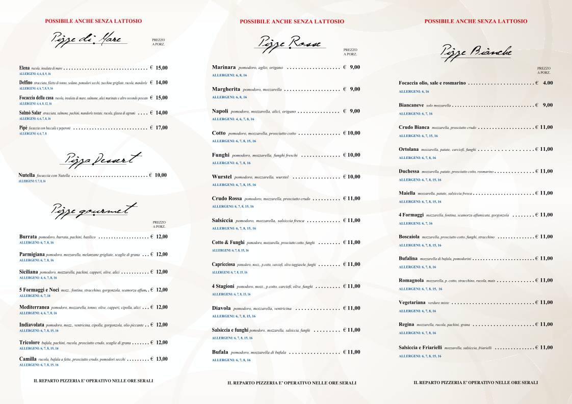 Menu di PiPè 