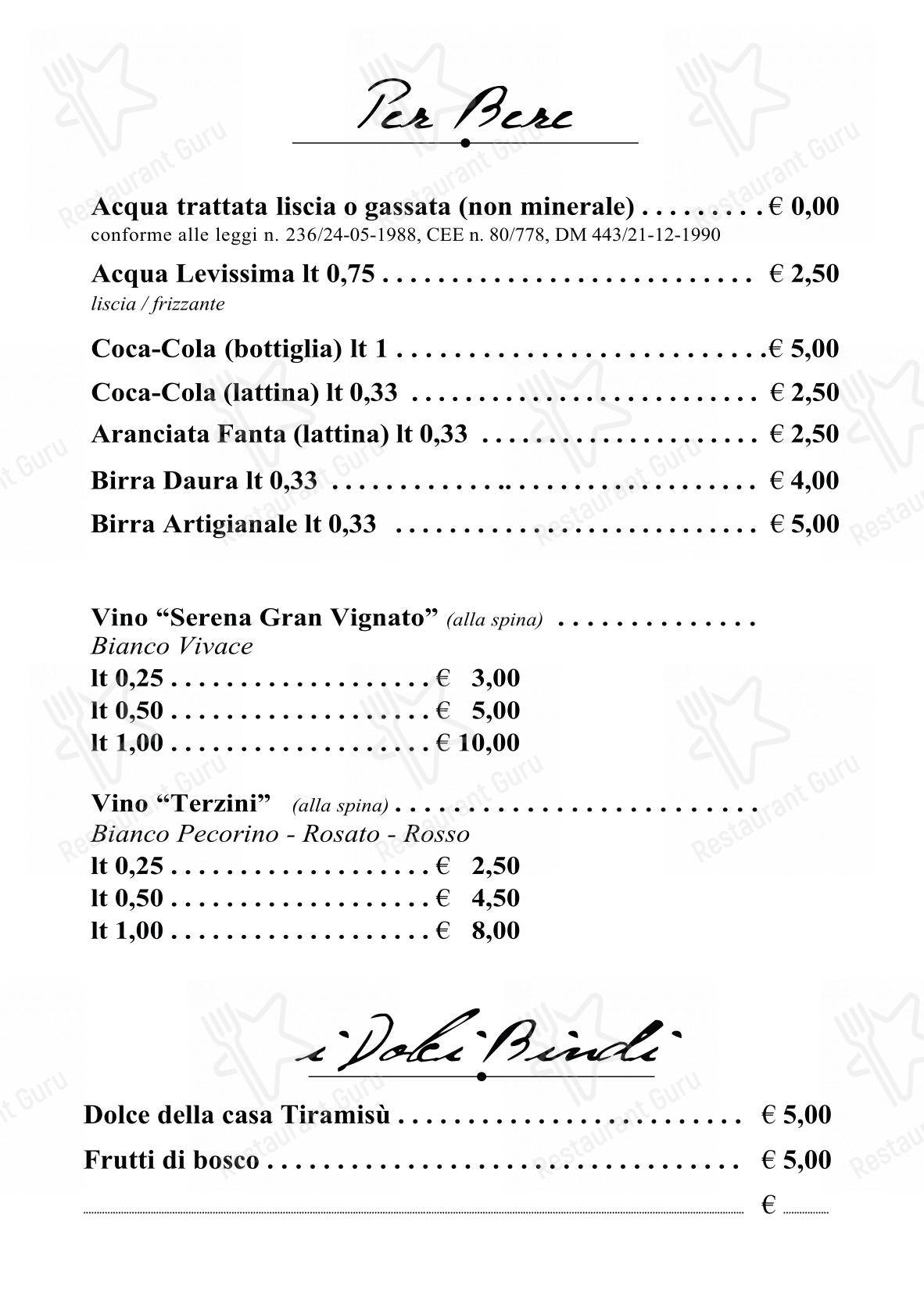 PiPè in Pescara - Menu bar