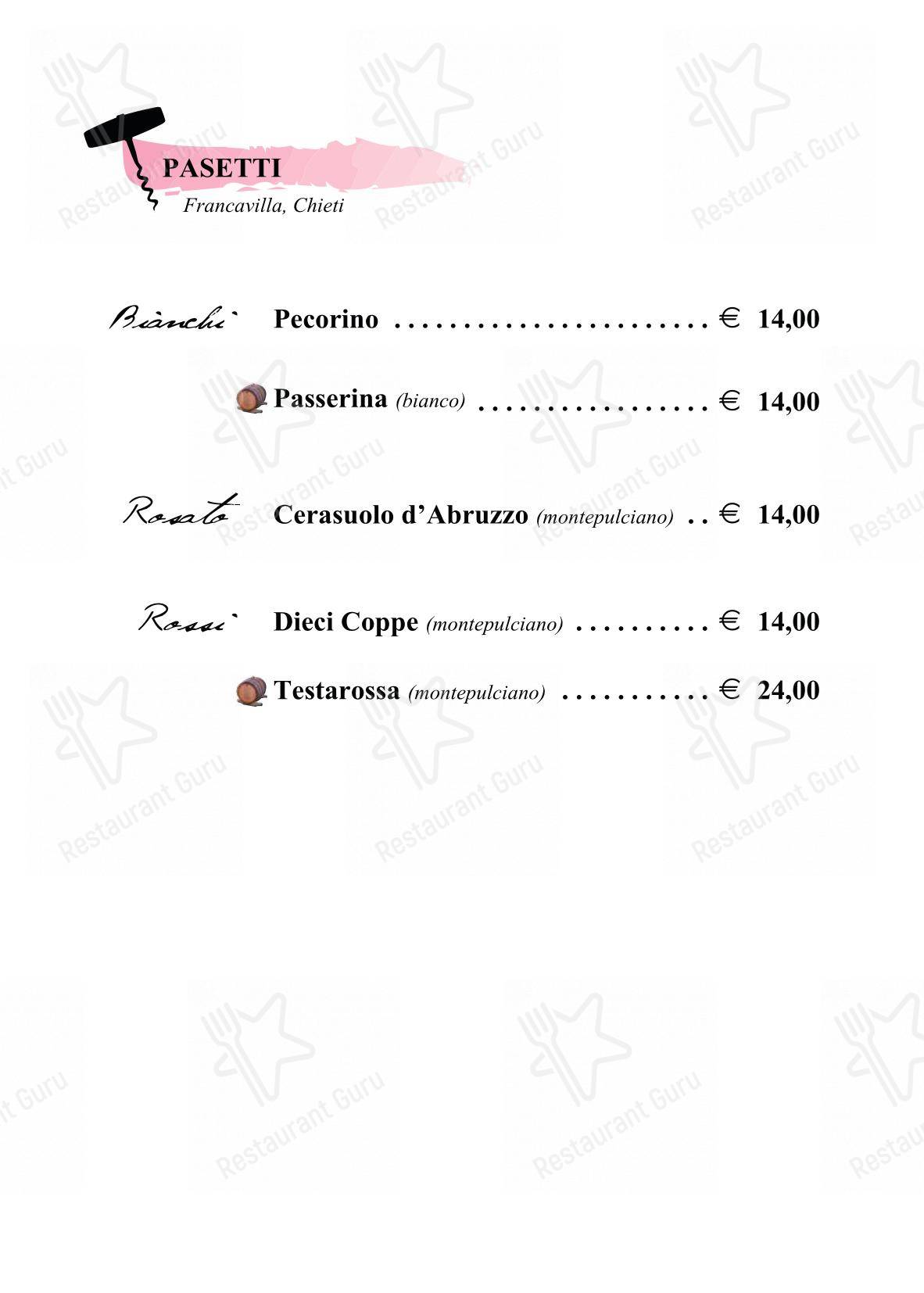 PiPè in Pescara - Menu bar