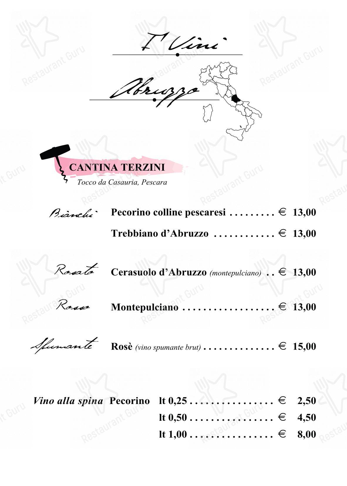 PiPè in Pescara - Menu bar