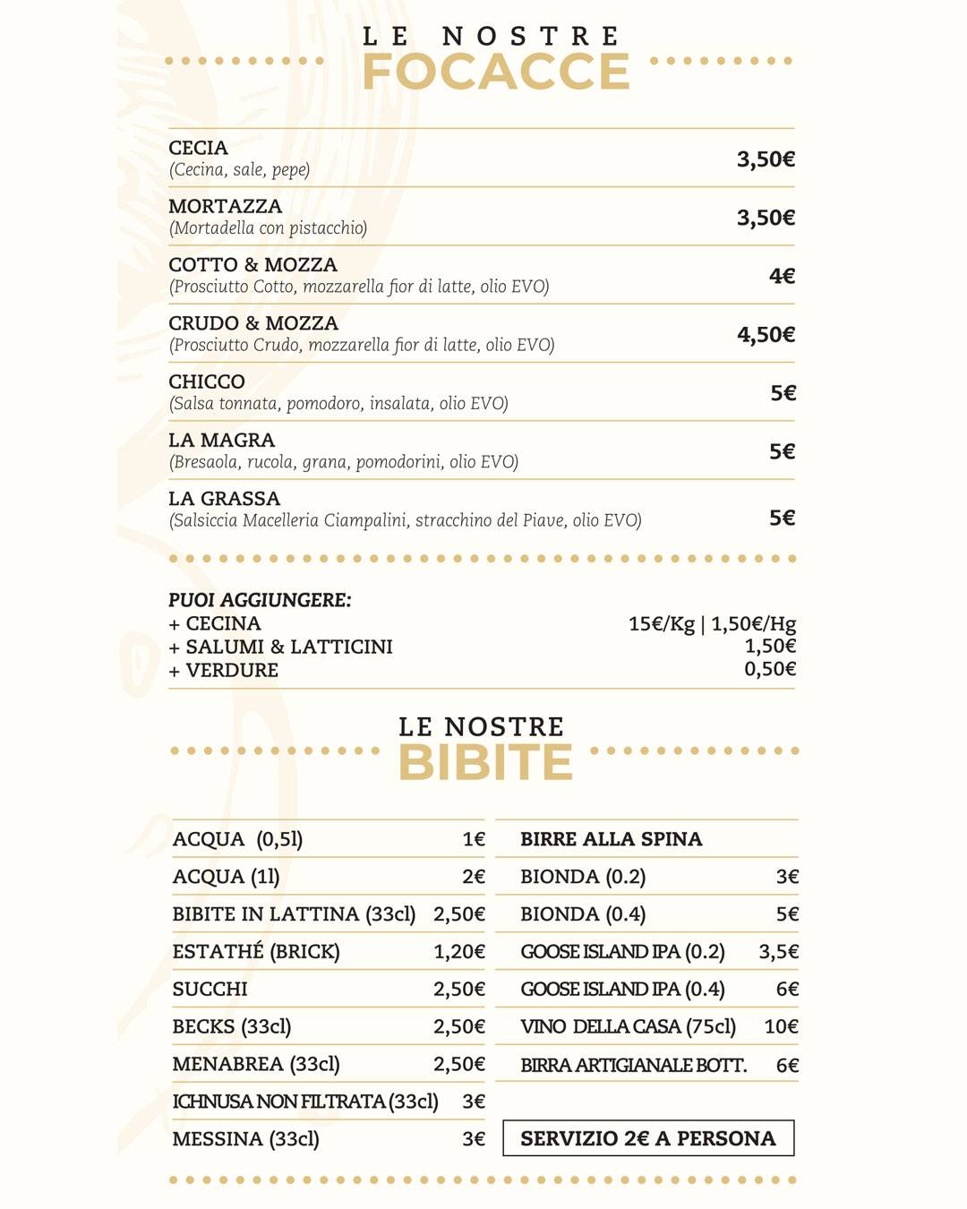 Menu di Tritica - Pizzeria Gastronomia 