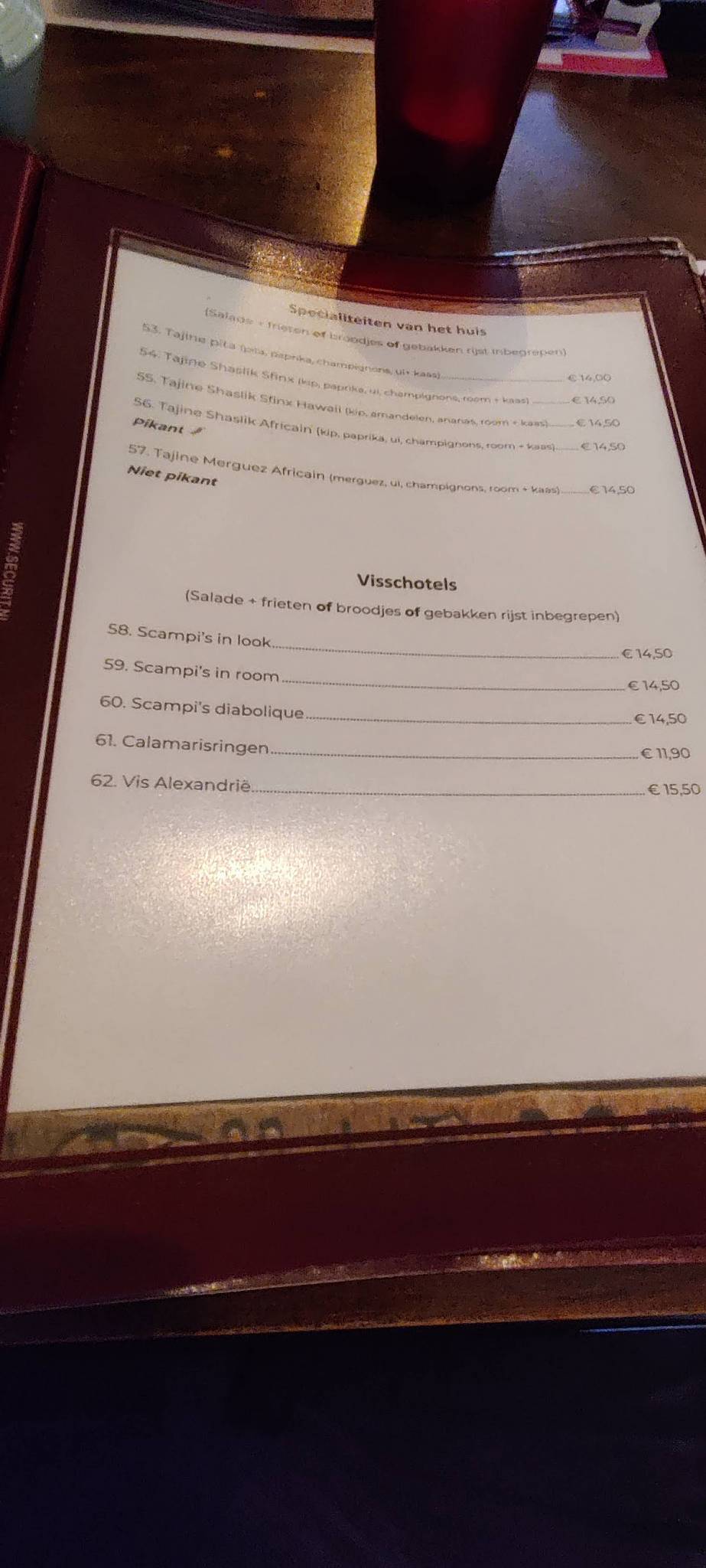 Menu de Pita Ramses II