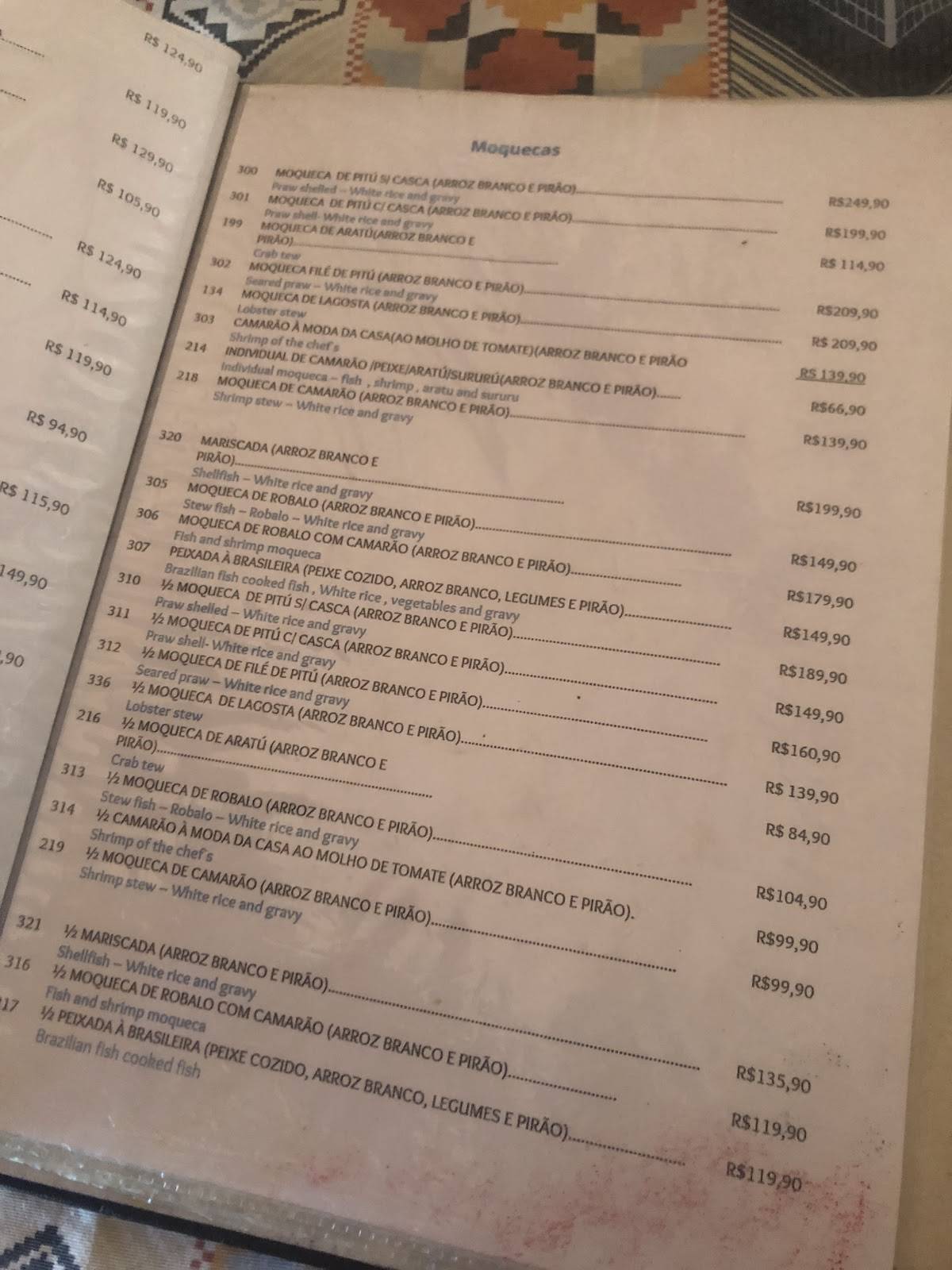 Pitú com Pirão da Eliane cardápio