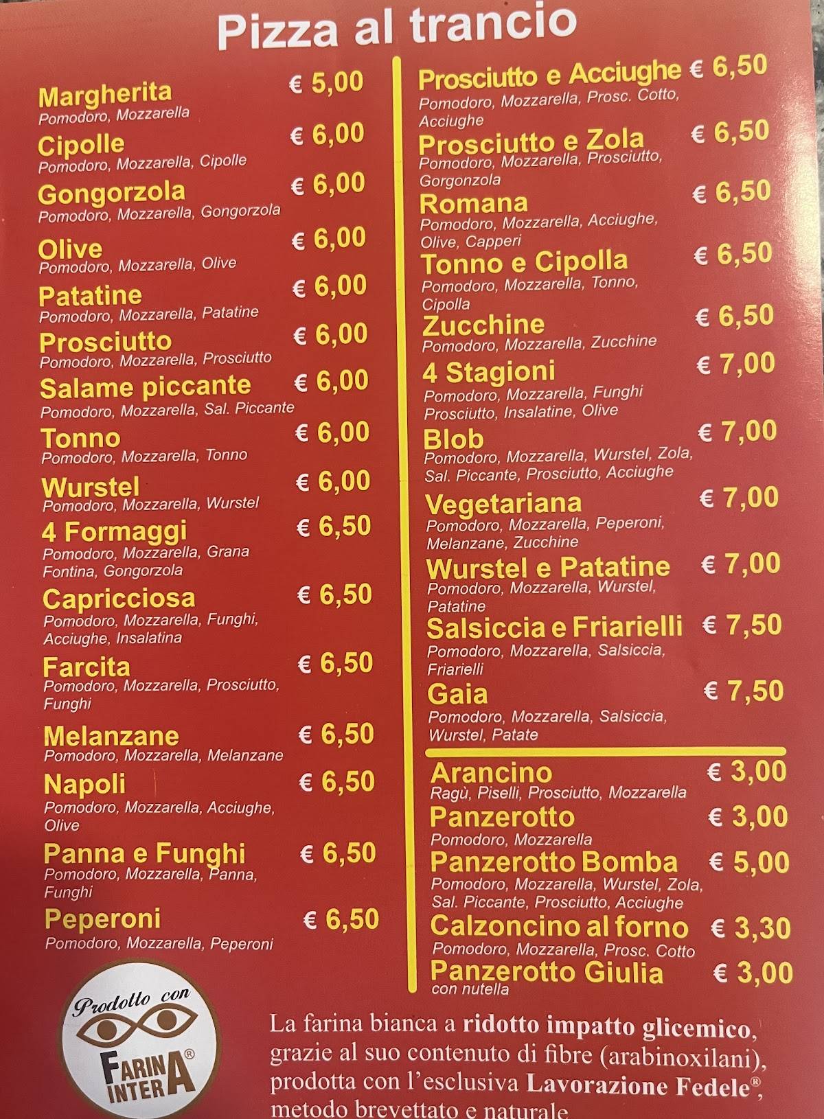 Menu di Pizz8 