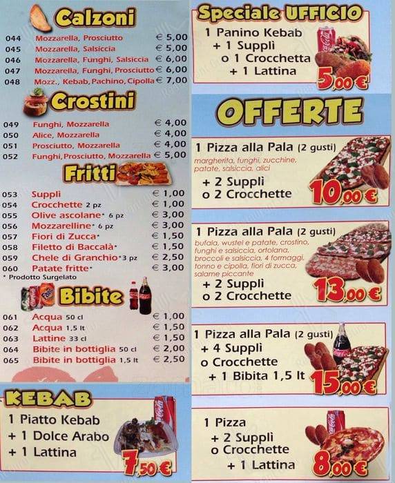 Menu di Pizzeria Bella Roma 