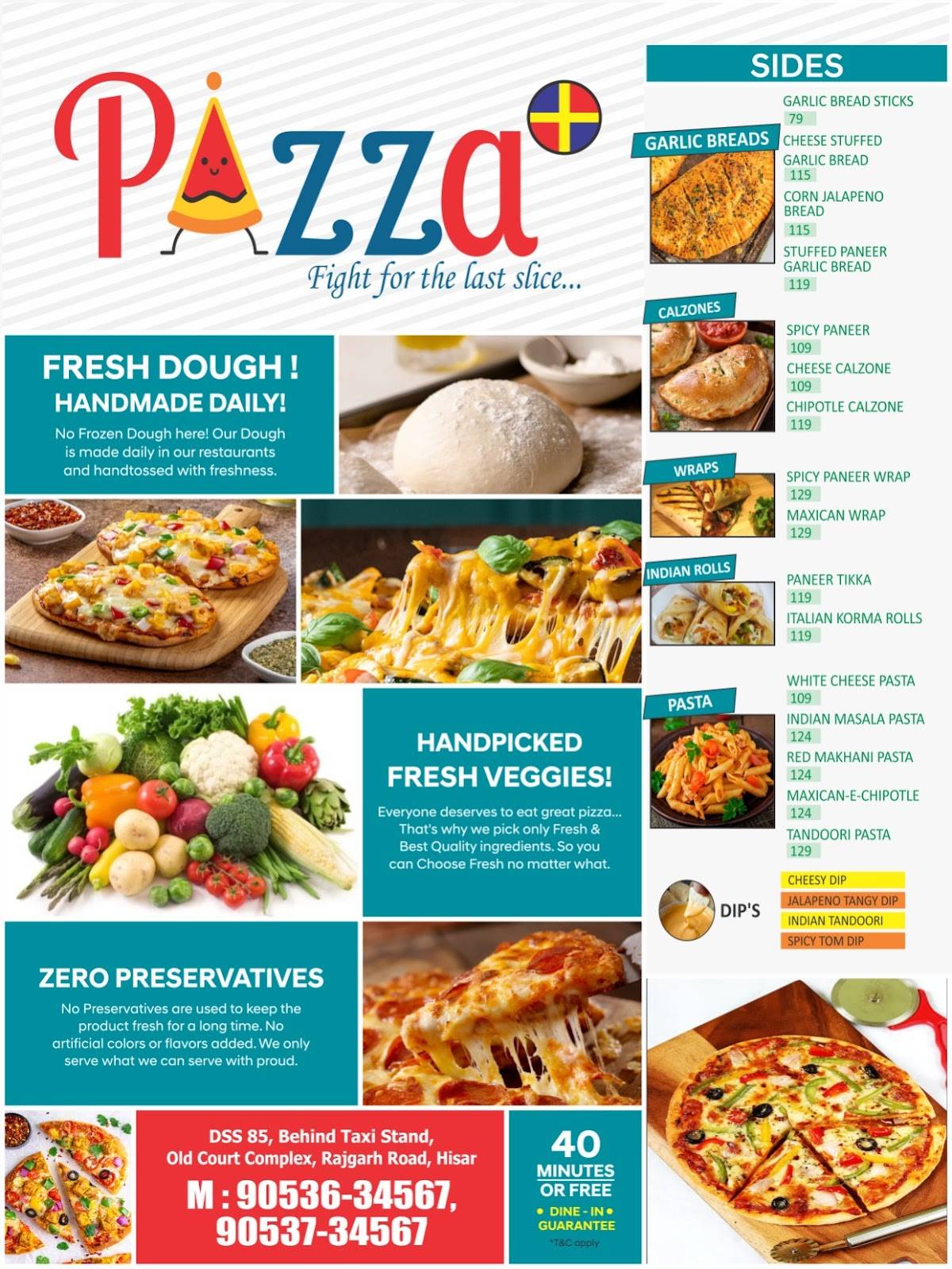 Pizza + Fight For Last Slice menu