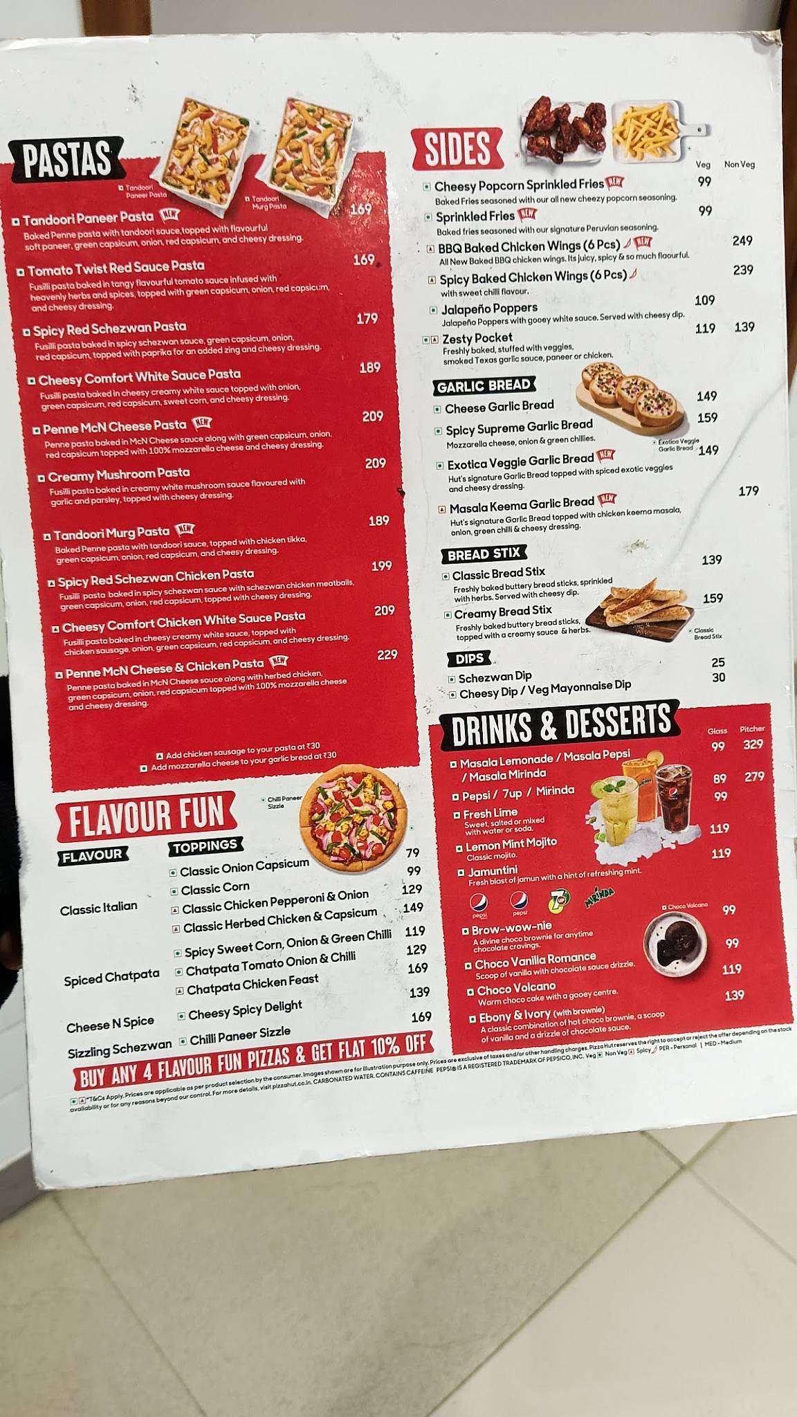 Pizza Hut Madhapur, Hyderabad menu