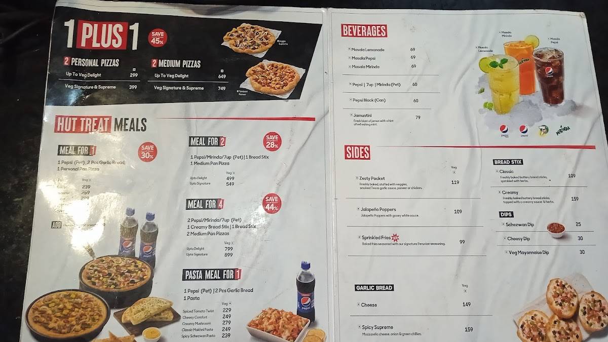 Pizza Hut LP Savani, Surat menu