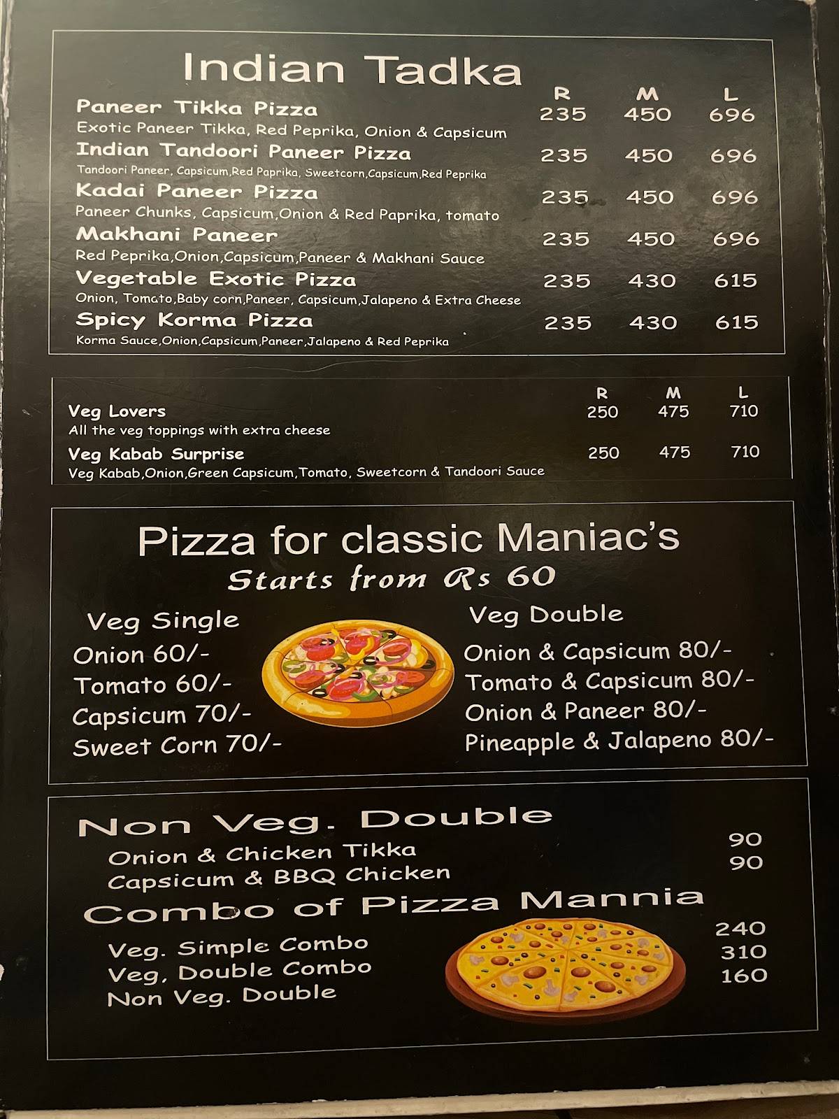 Pizza Mannia menu
