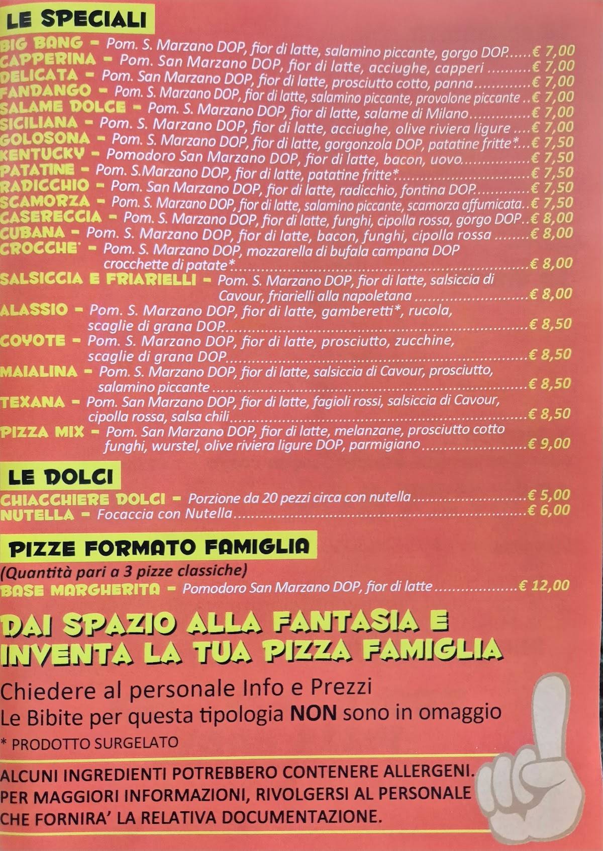 Menu di Pizza Mix - Pizza da Asporto e Domicilio - Farinata 