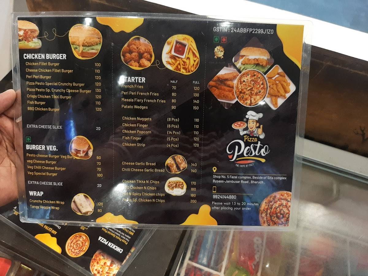 Pizza Pesto menu