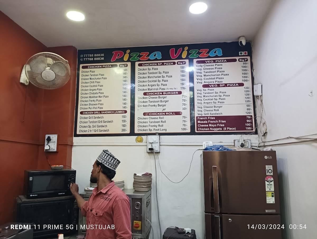 Pizza Vizza menu