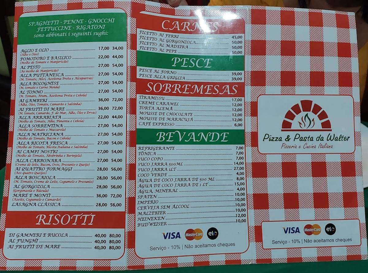 Pizza & Pasta da Walter cardápio