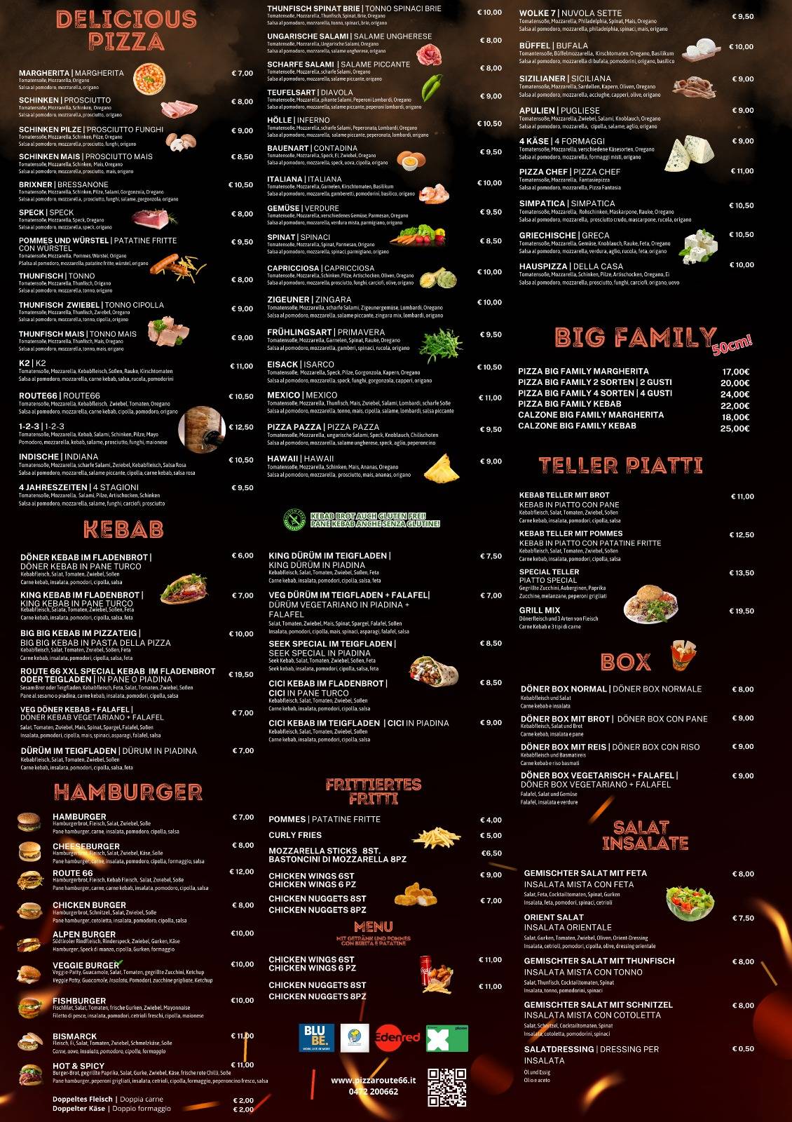 Menu di Pizza kebab Route66 