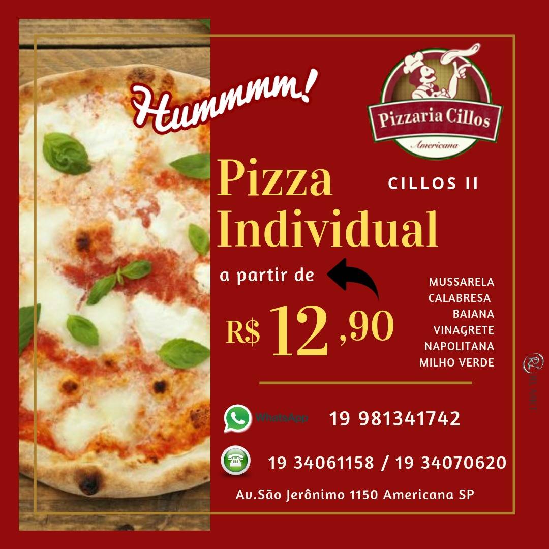 Pizzaria Cillos ll cardápio