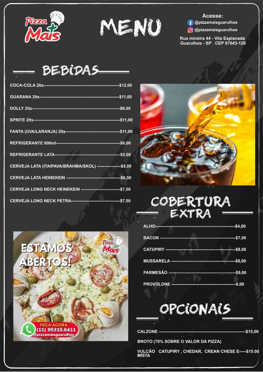 Pizzaria Pizza Mais cardápio