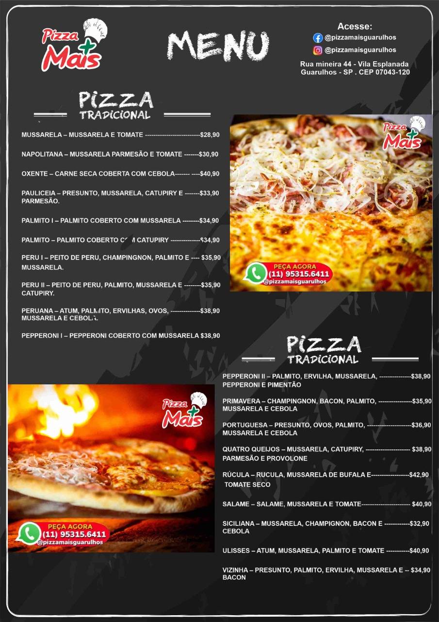 Pizzaria Pizza Mais cardápio