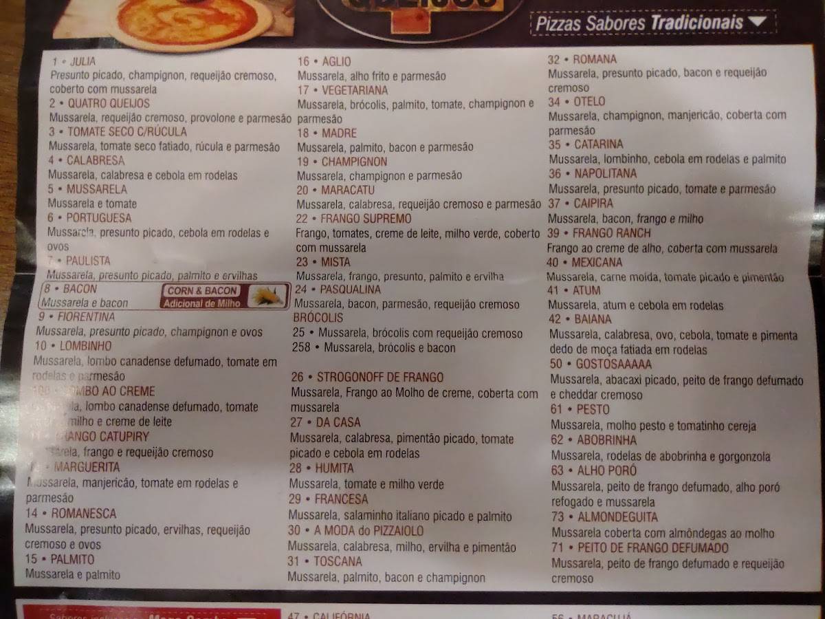 Pizzaria Quatro Queijos Ponta de Baixo cardápio