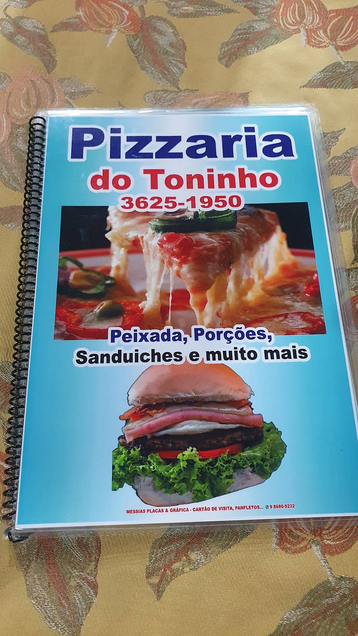 Pizzaria do Toninho cardápio