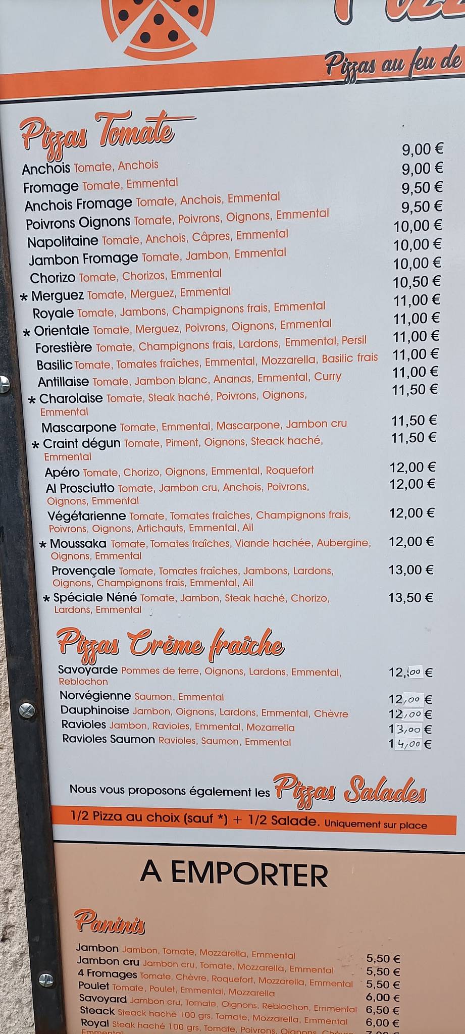 Menu de PizzasCom