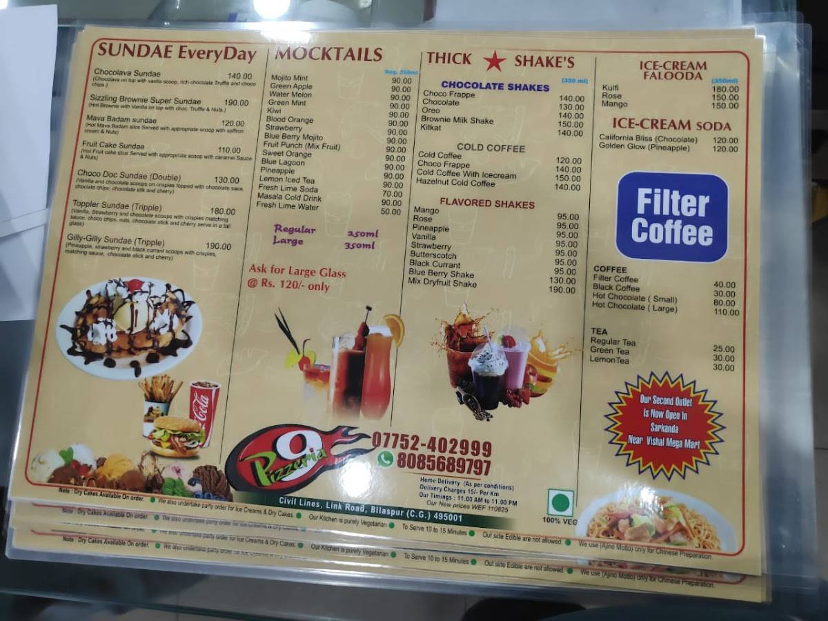 Pizzeria 9 menu