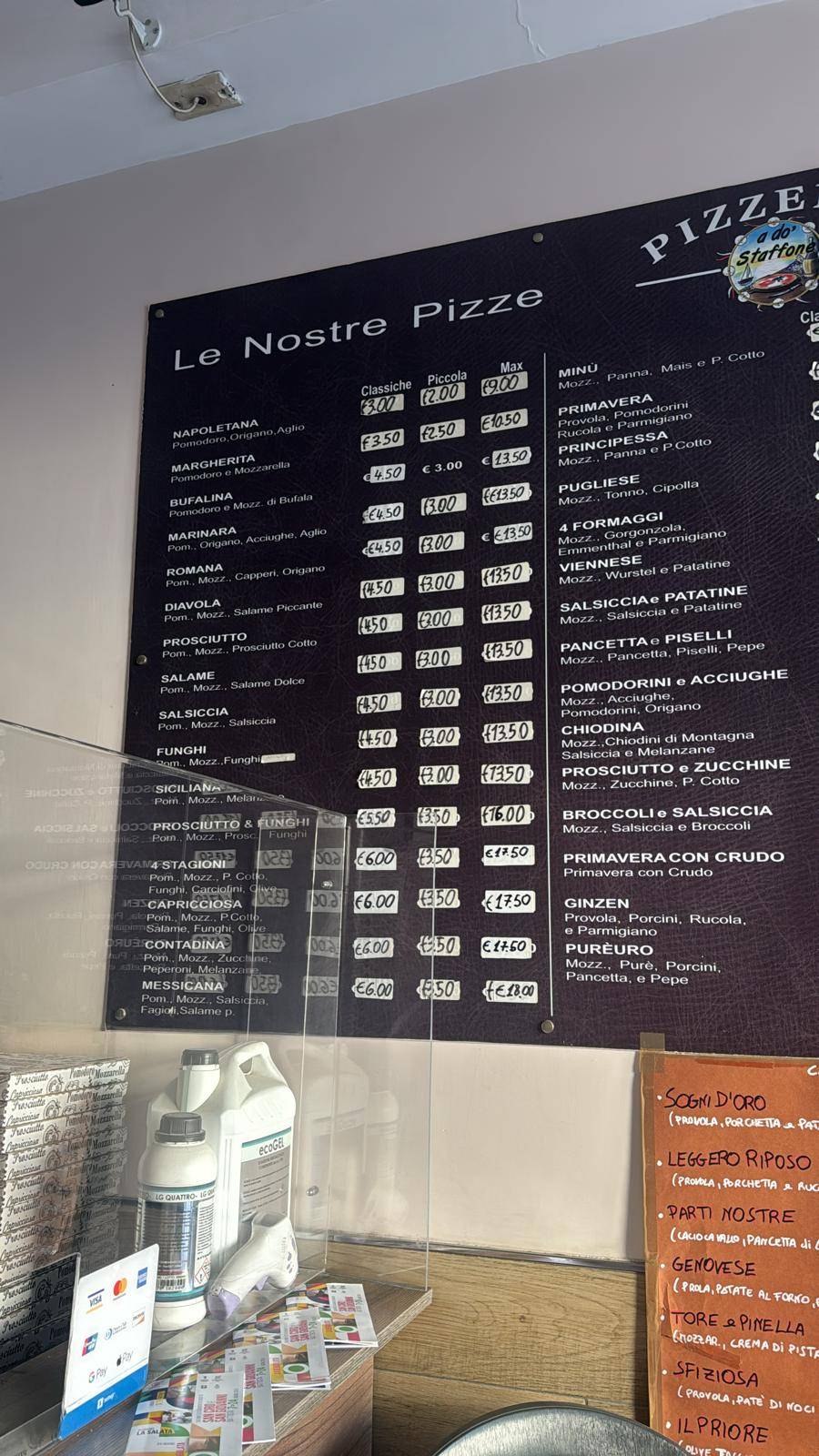 Menu di Pizzeria A Dó Staffone 