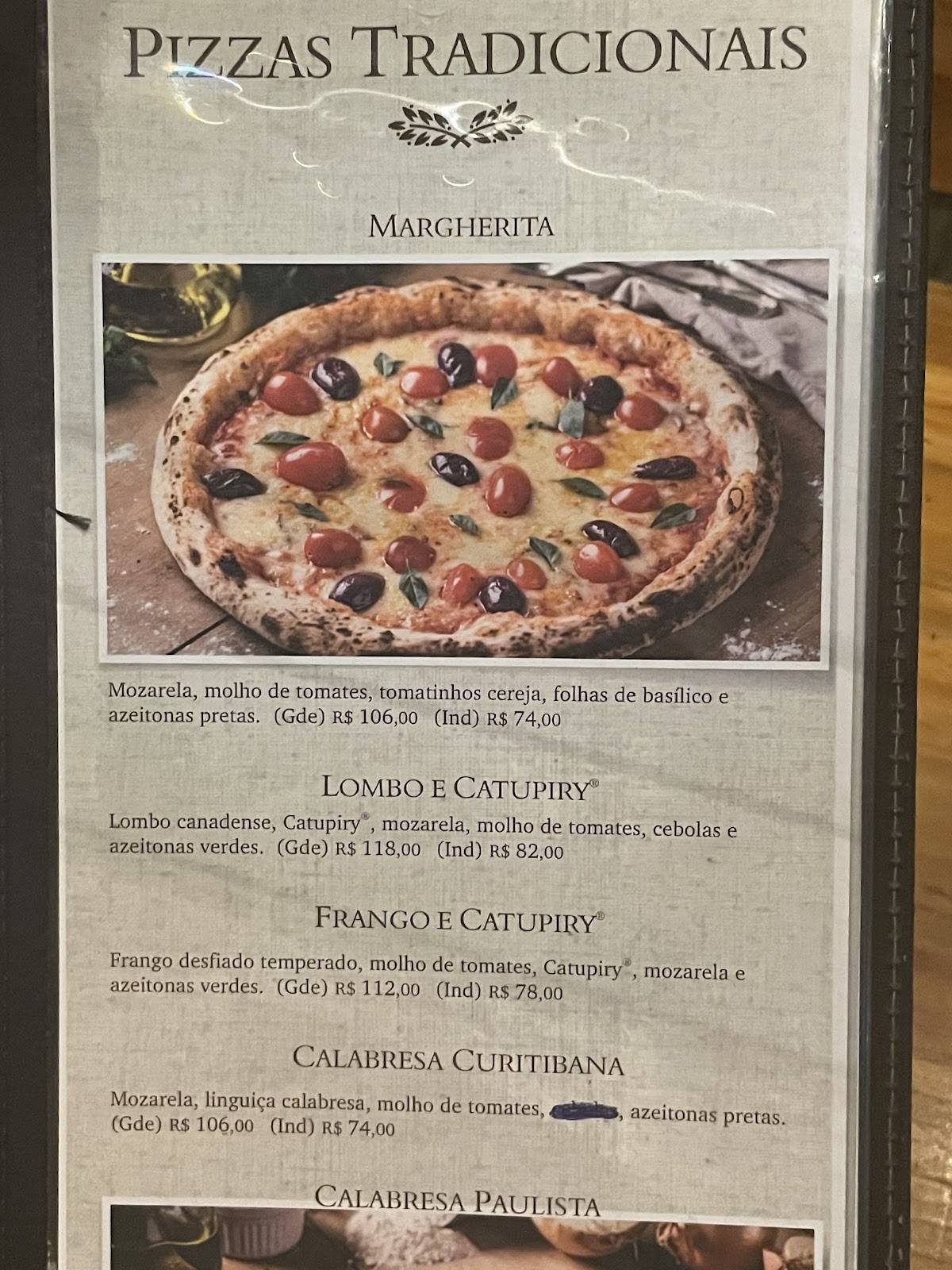 AVENIDA PAULISTA PIZZA BAR cardápio