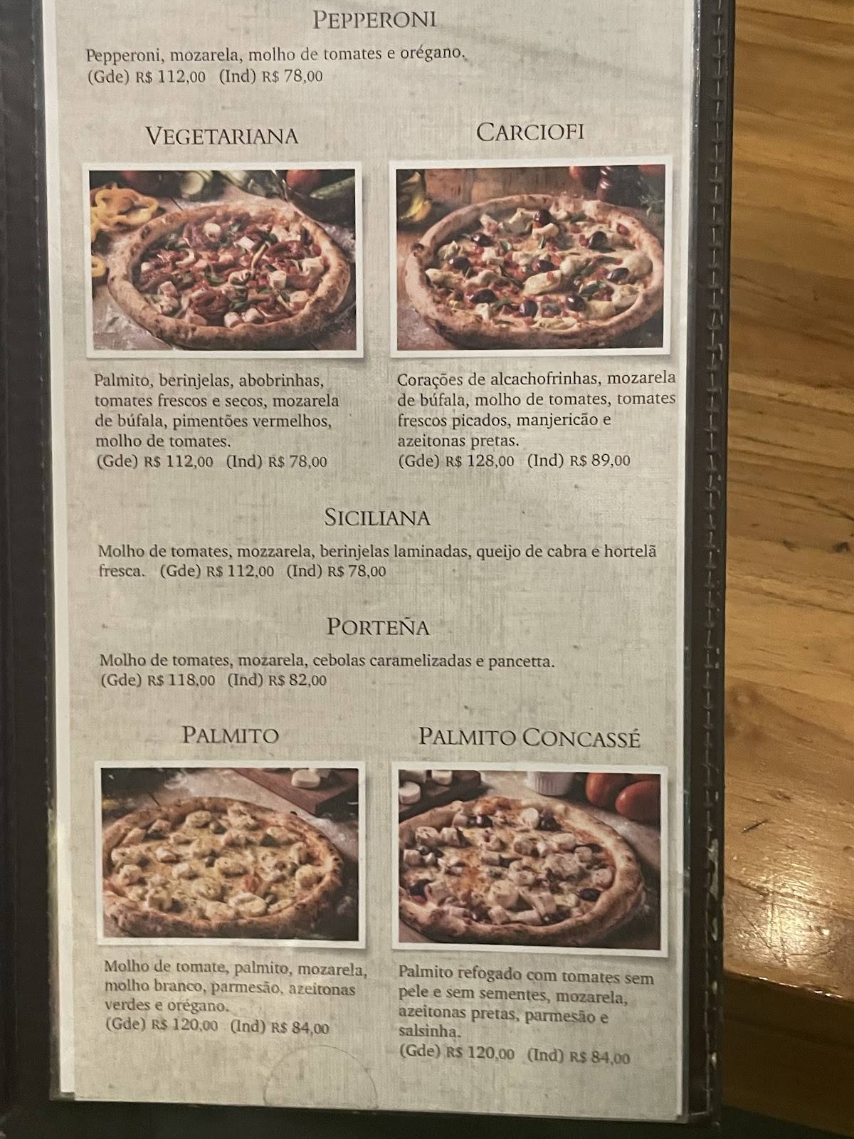 AVENIDA PAULISTA PIZZA BAR cardápio