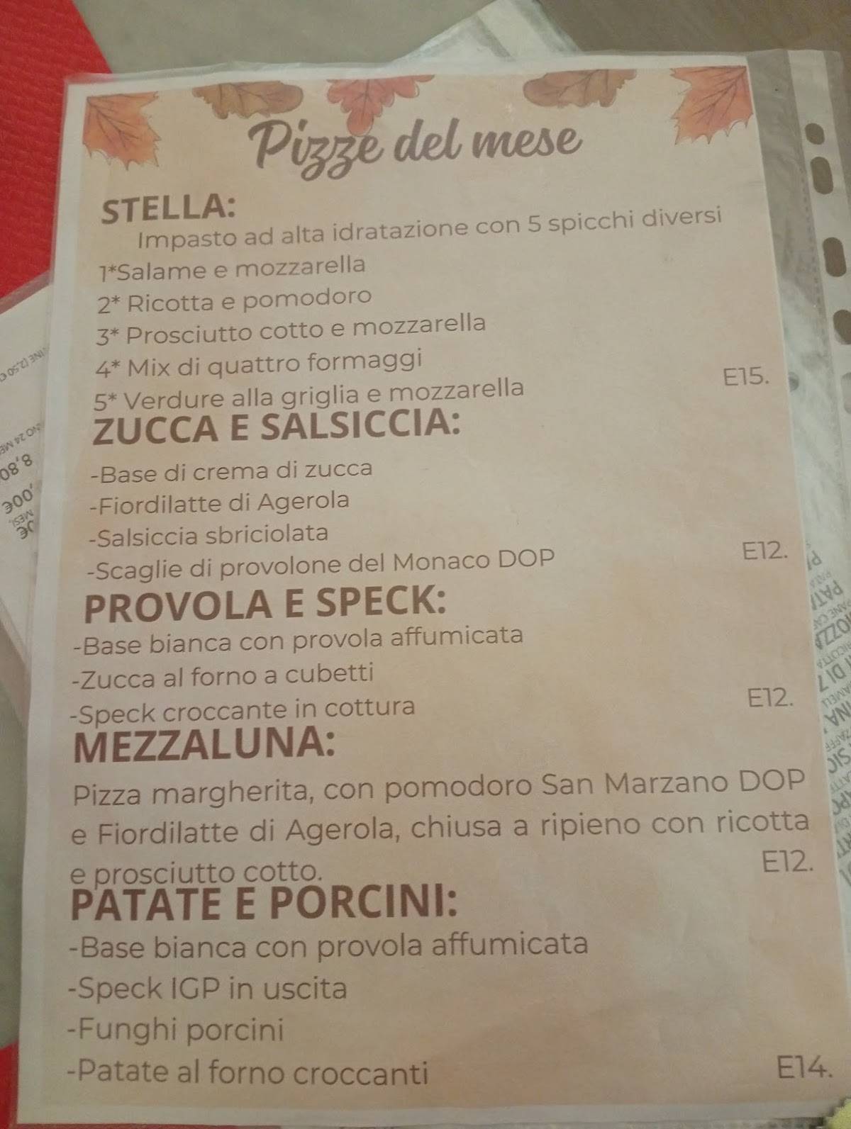 Menu di Pizzeria Assaje Bergamo 