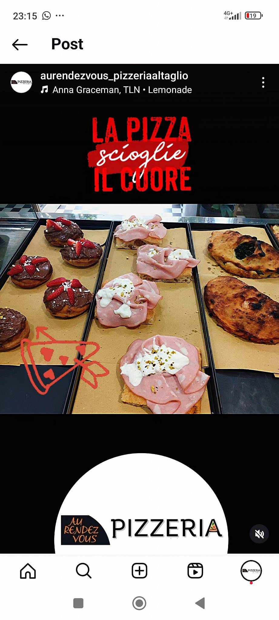 Menu di Pizzeria "Au Rendez-Vous" 