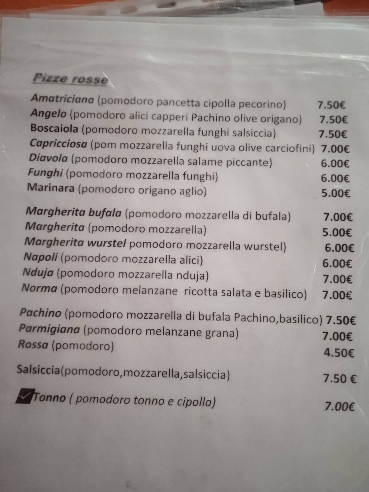 Menu di Gli Sfrontati 
