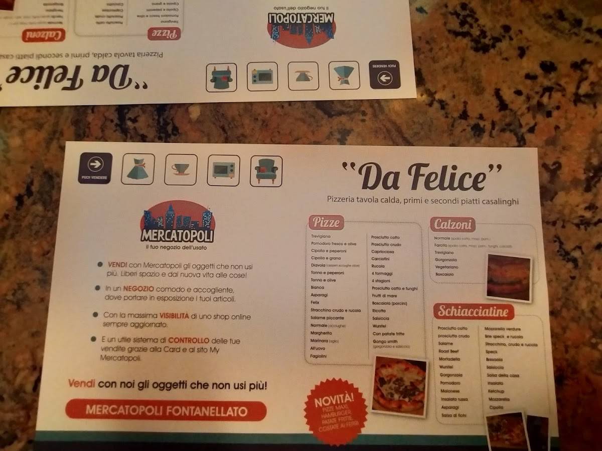 Menu di Pizzeria Borlenghi Felice 