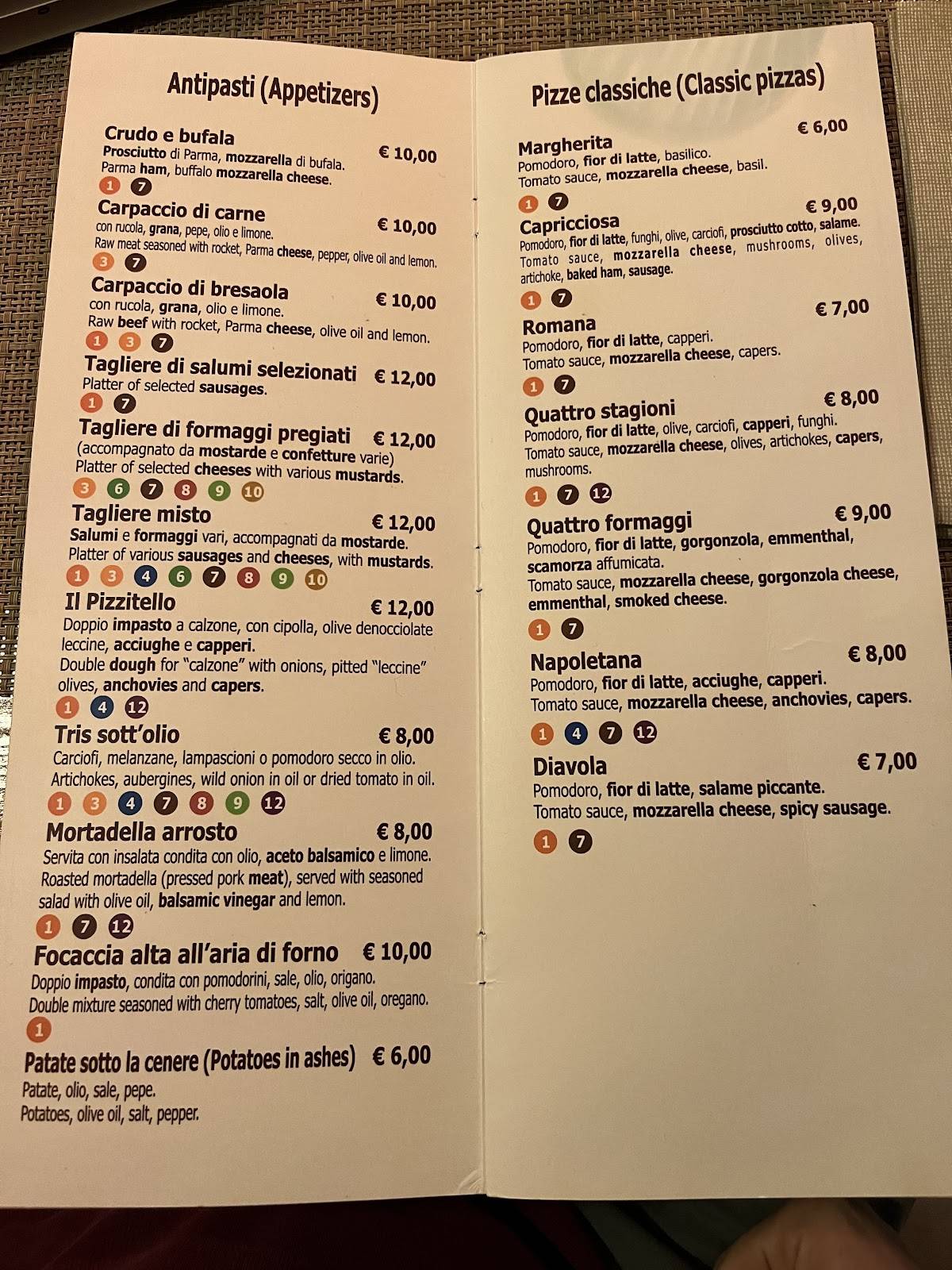 Menu di Pizzeria Casa Pinto 