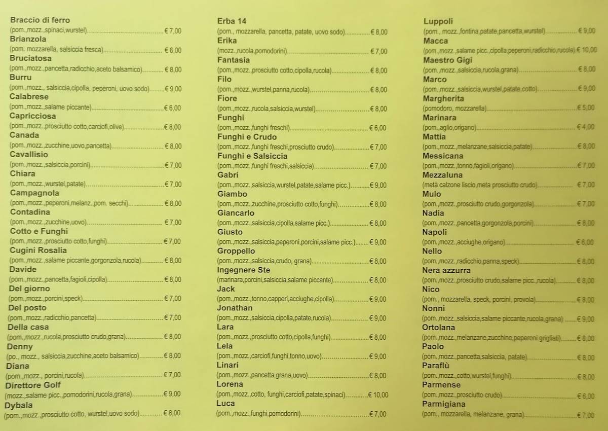 Menu di Castelluccia Rocco "non solo Pizza" 