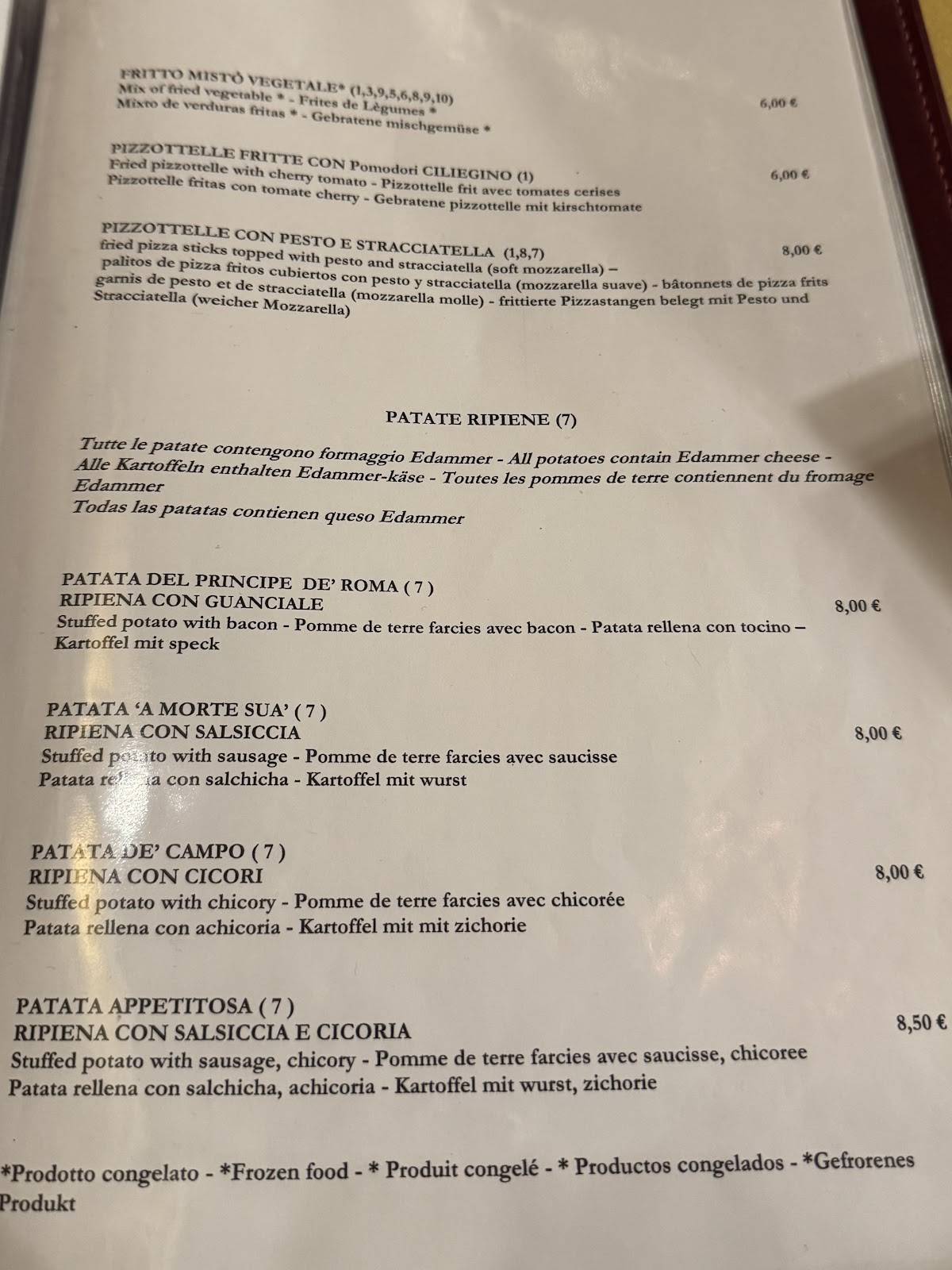Menu de Cave Canem trattoria - pizzeria a Trastevere