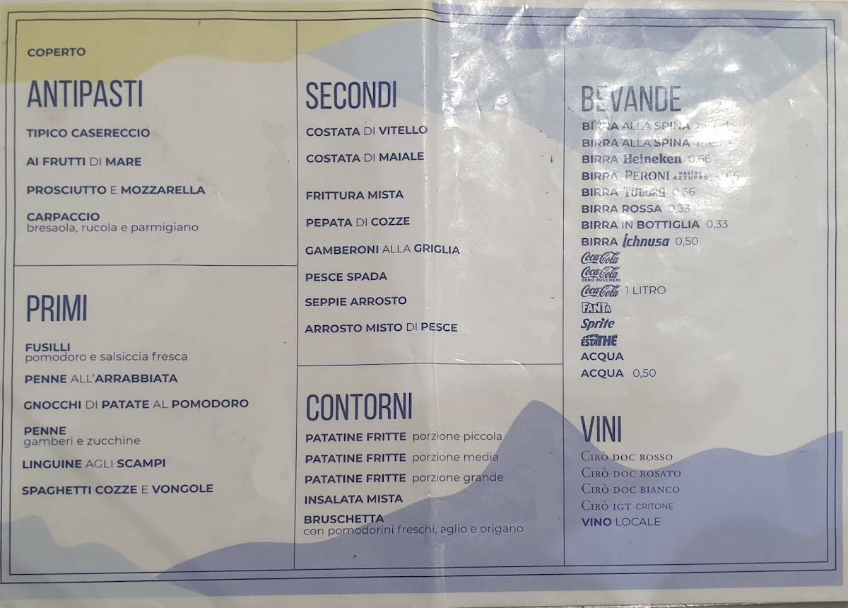 Menu di Da Focile 