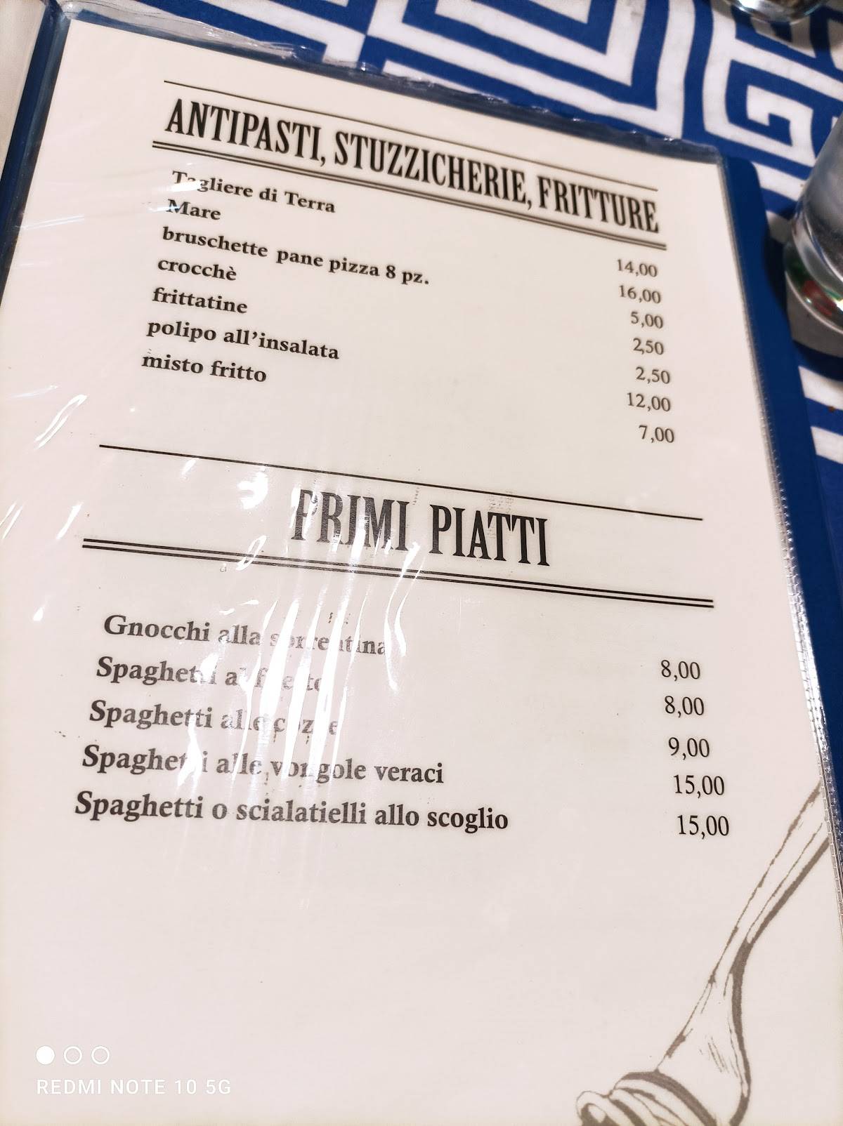 Menu de Pizzeria Emilio